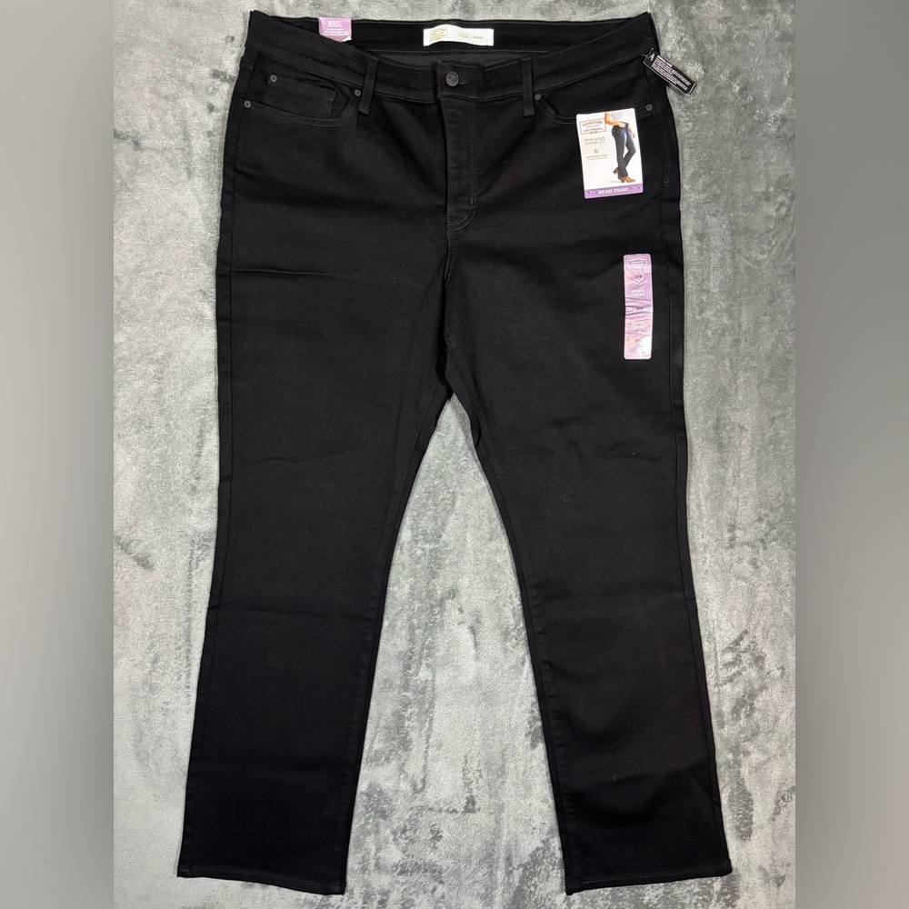 LEVI'S Signature Gold Mid-Rise Straight Jeans Black Mid Rise Size‎ 20 Short NWT